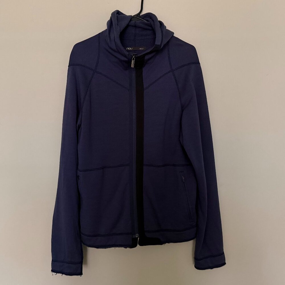 NAU Wool Long Sleeved Zip Front Hoodie Jacket Mens Medium